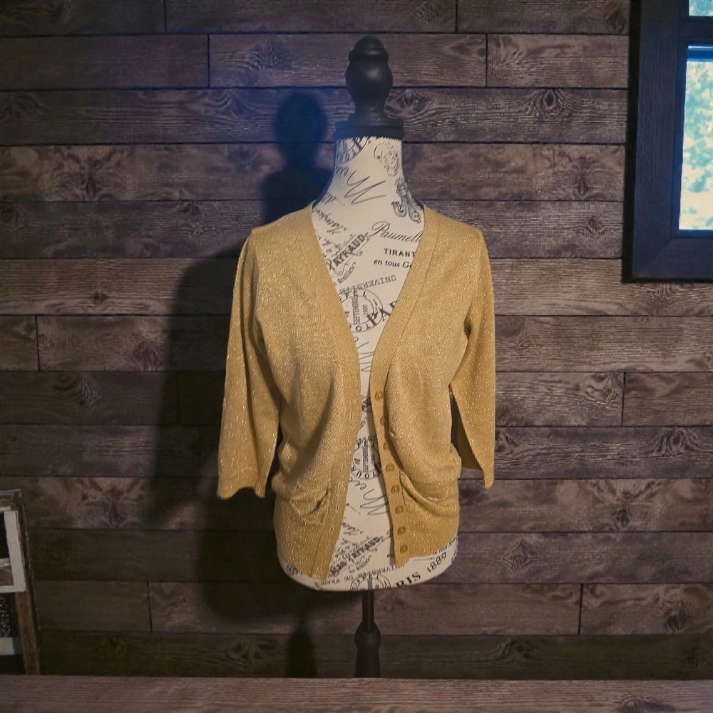 AB Studio‎ Metallic Knit Sweater